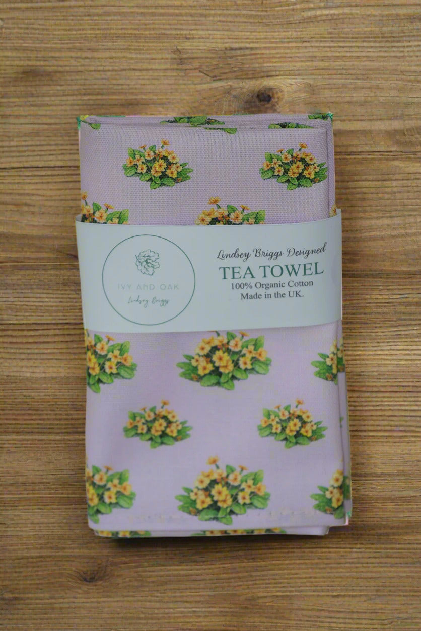 Primrose 100% organic cotton tea towel