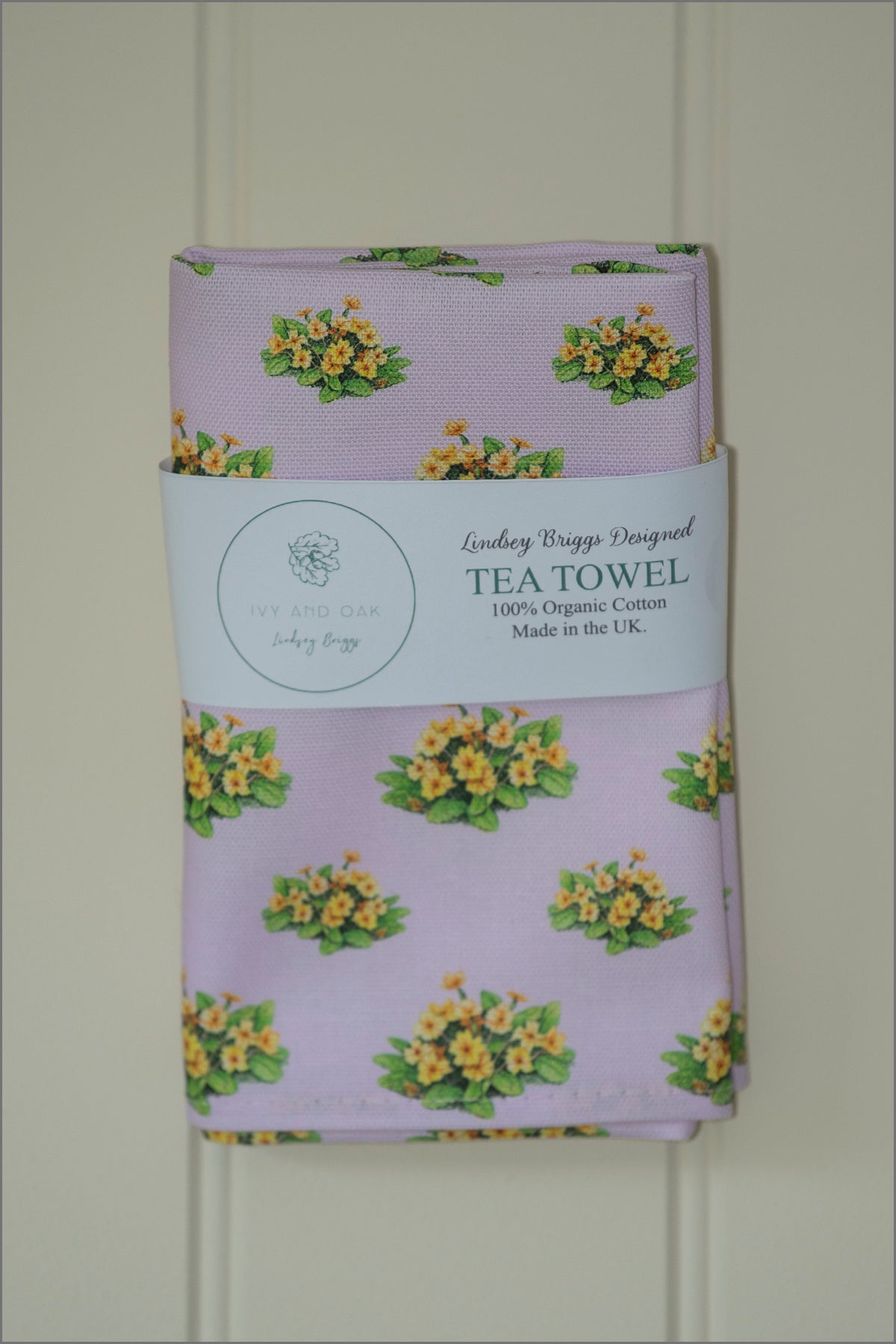 Primrose 100% organic cotton tea towel