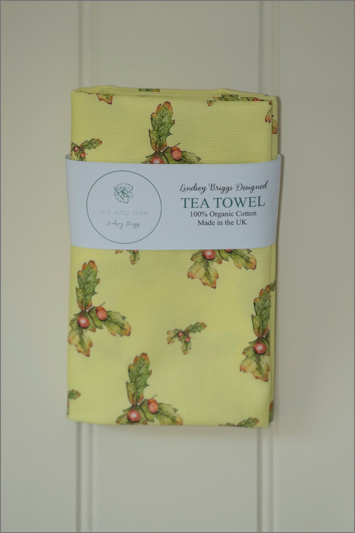 Oak Leaves 100% organic cotton Tea Towel.