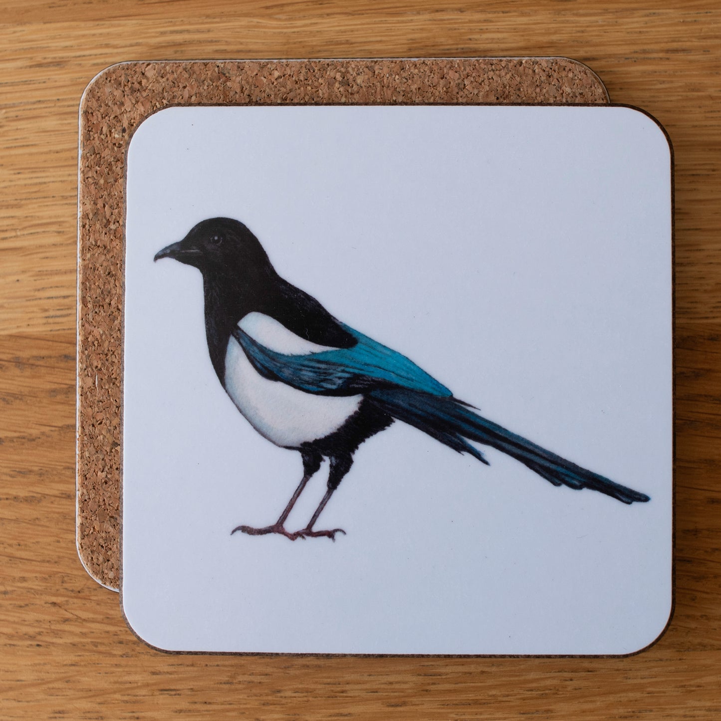 4 x Magpie Luxury Coasters.