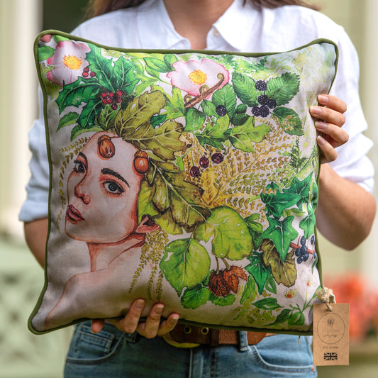 Dryad panama cotton cushion with piping