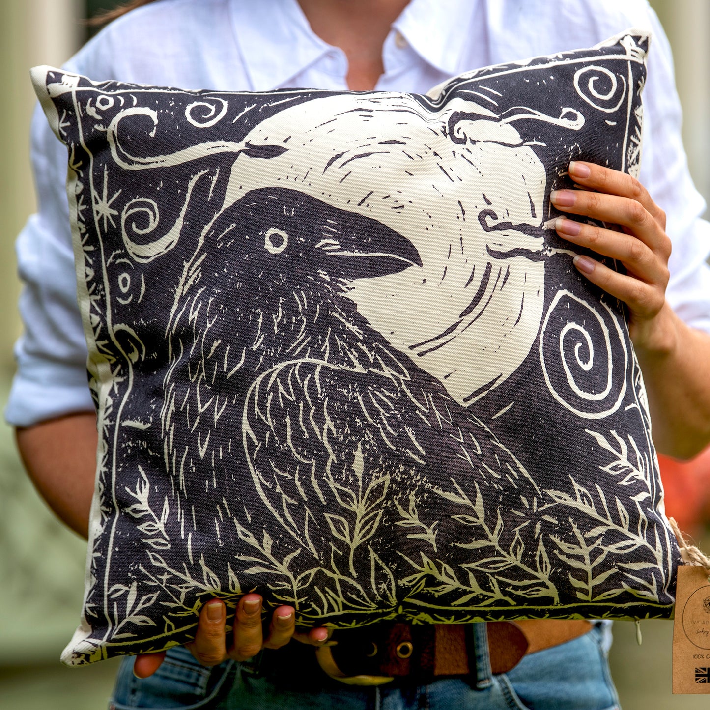 Night Watchman panama cotton cushion