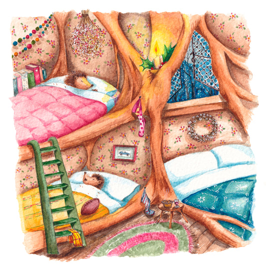 Sleepy Hogs Greeting Card
