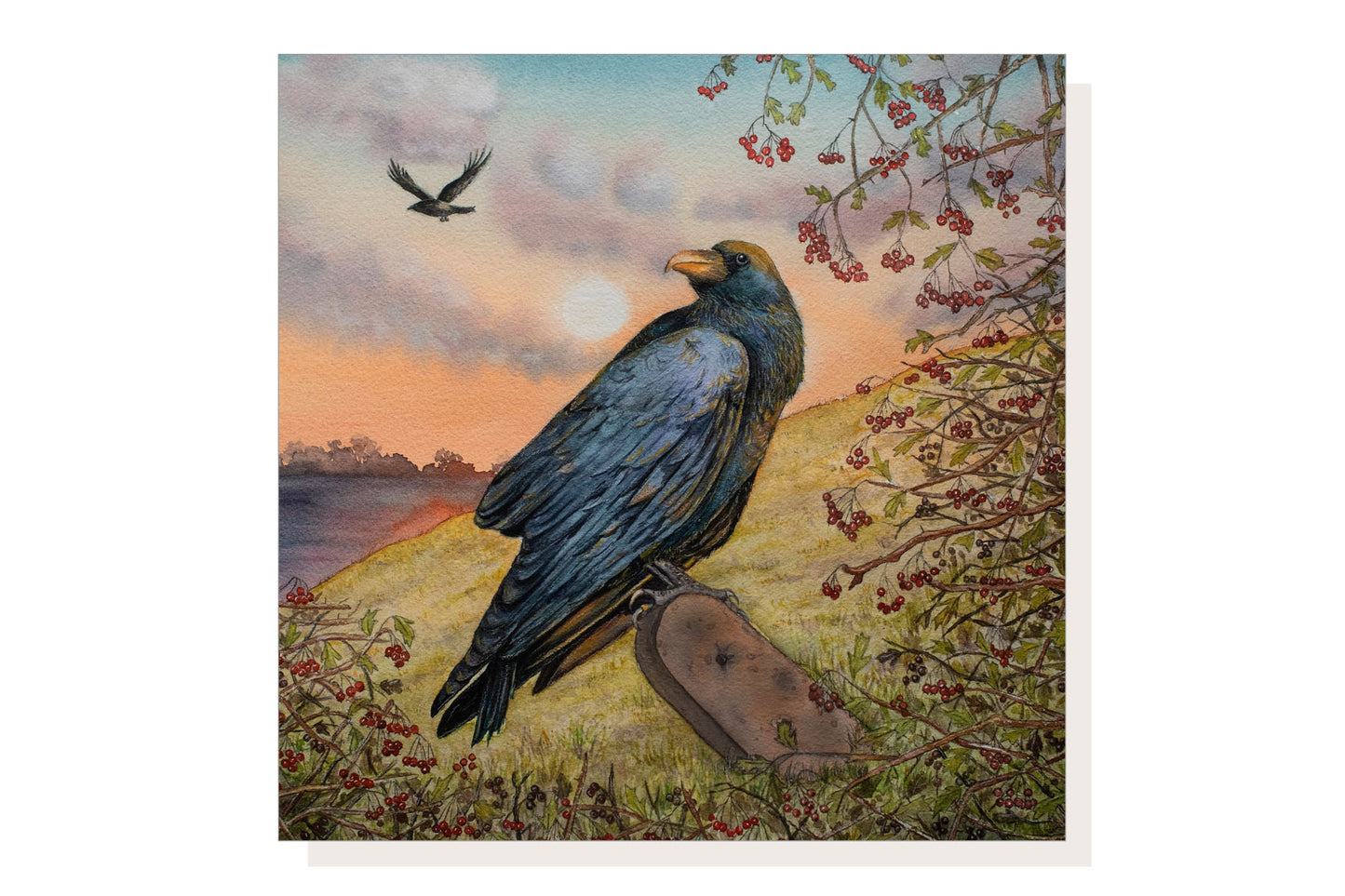 Raven Dawn Greeting Card